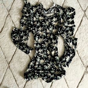 floral long sleeve with cutout back